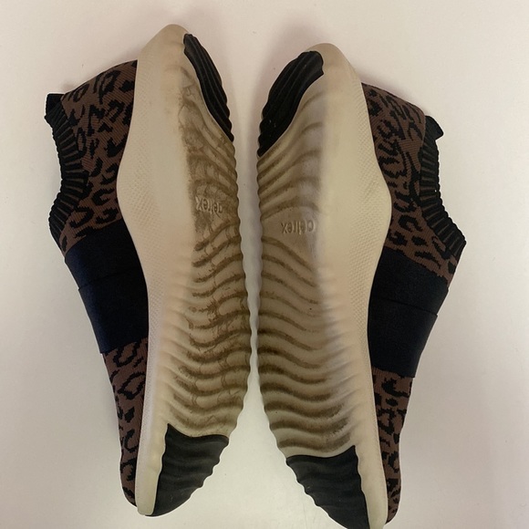 AETREX size 10 41 black brown animal slip-on sock sneaker elastic worn 1-3 times - Picture 4 of 8